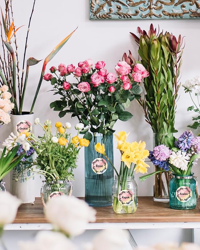 2 Inch Round Thermal Labels, 500PCS Color Thermal Sticker Label, Self-Adhesive Stickers for Small Business Supplies, DIY, Name Tag, Compatible with All Shipping Label Printer, 500 Labels/Roll