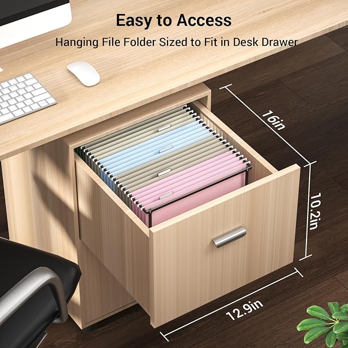 Hanging File Folders Letter Size, 25 Pack File Organizer Folders, 1/5-Cut Tabs with Hanging File Folder Frame, Heavy Duty No Extension, Stay Organized for Your Home and Office Bulk File