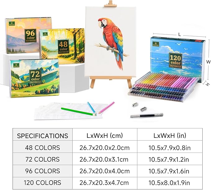 120 Colored Pencils Professional Coloring Pencil Sketch Colored Drawing Pencils Artist Color Pencil for Kids and Adults Coloring Art Color Pencil Set