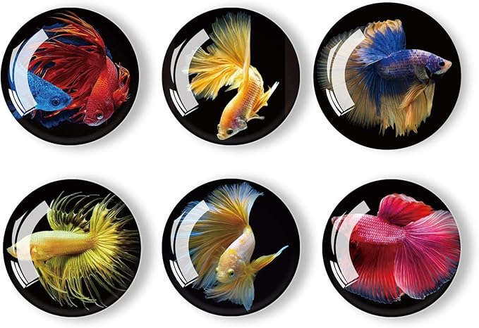 12Pcs Glass Strong Magnetic Refrigerator Magnet Fridge Sticker,Fish Fridge Magnets Decoration for Crafts,Strong Fridge Magnets for Kitchen, School,Office Whiteboard, Cabinet and Dishwasher