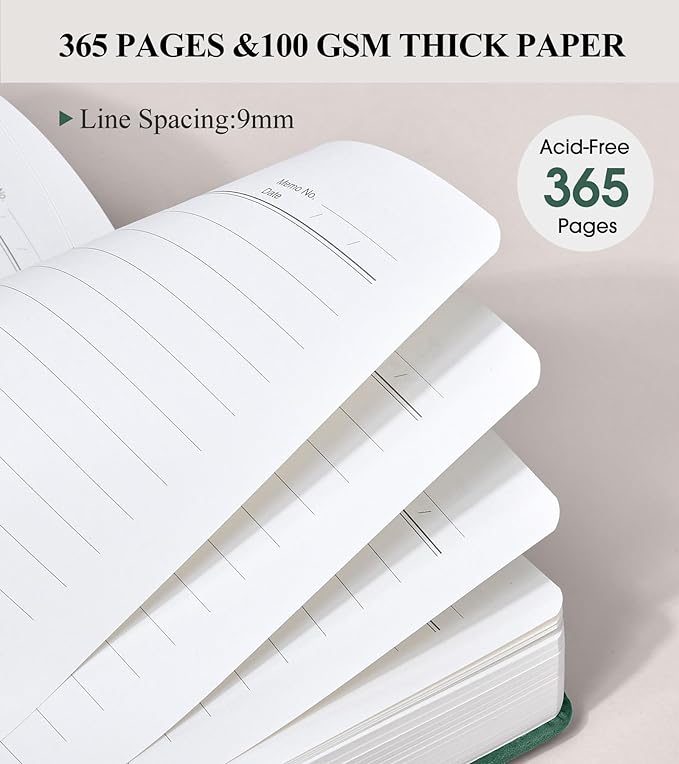 365 Page Thick Lined Journal Notebook for Men Women, A5 Leather Journals for Writing, Hardcover Notebooks for Work, School, Note Taking,Travel, Business,Personal Diary, College Ruled 5.9" x 8.4"