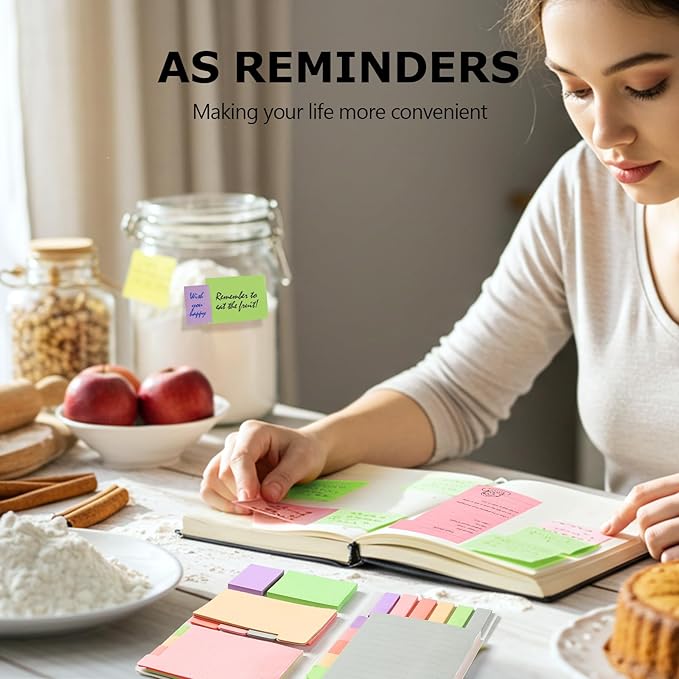 Hommie Sticky Notes Set, Divider Sticky Notes 410 Packs Planner Sticky Note Dividers Tabs for School Office Supplies, Book Notes,Bible Sticky Notes,Back to School Supplies