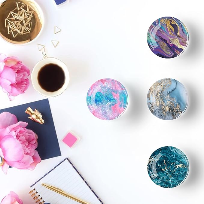 12Pcs Glass Strong Magnetic Refrigerator Magnet Fridge Sticker,Marble Crystal Fridge Magnets Decoration for Crafts,Strong Fridge Magnets for Kitchen, School,Office Whiteboard, Cabinet and Dishwasher