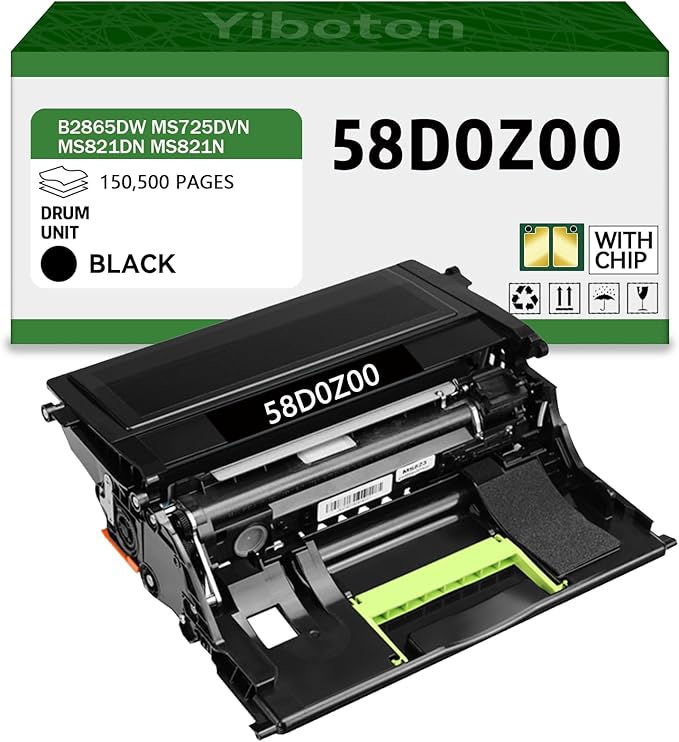 High Yield 58D0Z00 Black Imaging Drum Compatible for Lexmark 58D0Z00 Drum Unit for B2865dw MS725dvn MS821dn MS821n MS823dn MS825dn MS826de MX721ade MX722ade MX822ade MX826ade MX826adxe Printers