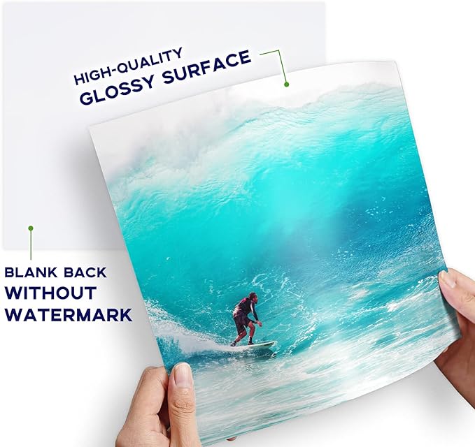 Glossy Photo Paper 8.5x11 Inch, Goefun 200GSM/54LB Inkjet Printer Paper for Dye Ink,100 Sheets