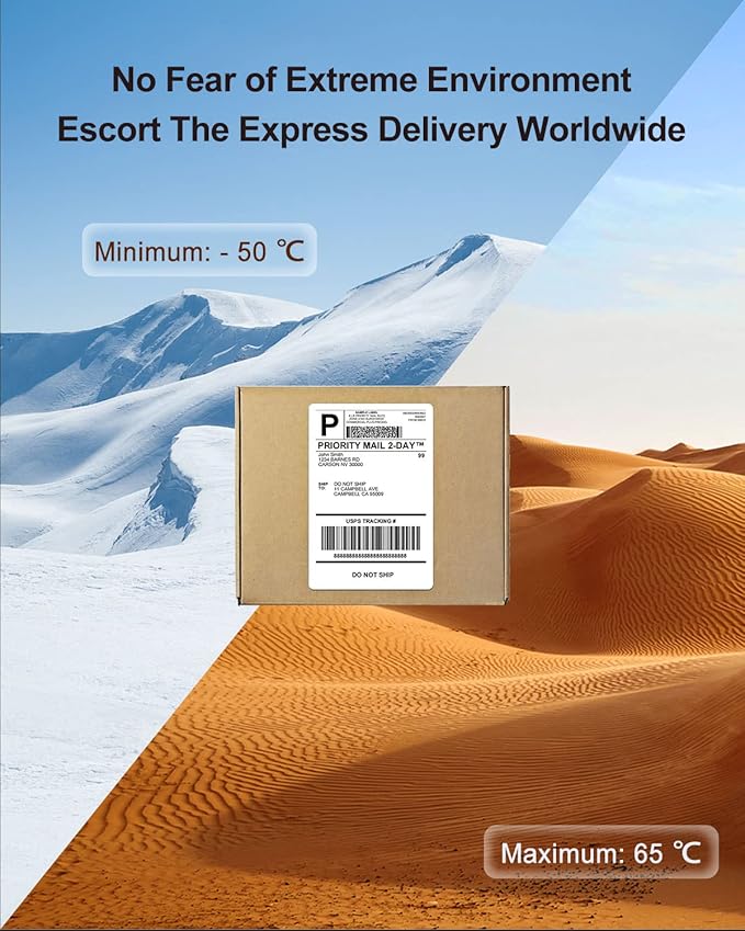 4x6 Thermal Label Printer Paper, Fan-Fold Shipping Labels,Water/Oilproof Adhesive Thermal Shipping Label Stickers Compatible with USPS, Shopify, Amazon, Etsy, Ebay, DHL, UPS- 100 PCS White