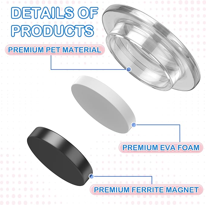 Grtard 45 Pcs Magnets for Whiteboard, Round Refrigerator Magnets Fridge Magnets Whiteboard Magnets, Dry Board Decorative Magnets Teacher Supplies for School, Home, Office (Clear, 3cm/1.18 inch)