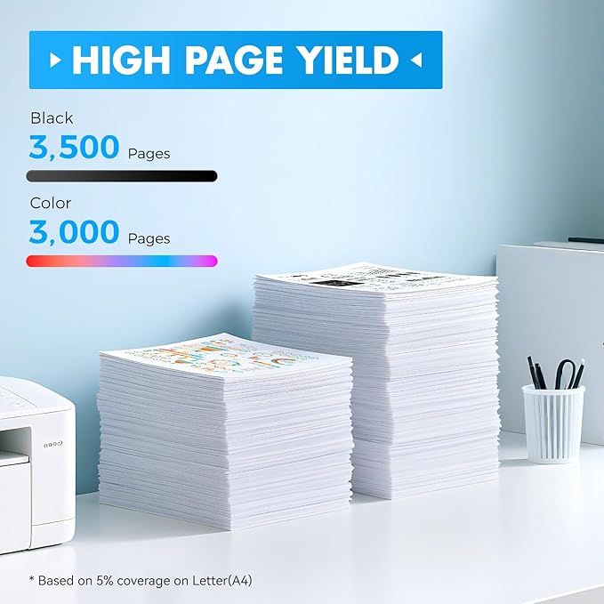 213A Toner Cartridge 4-Pack Set with Chip Replacement for HP 213A 213X W2130X W2130A Compatible for HP Color Laserjet Enterprise 5700dn MFP 5800dn 6700 6701dn 6800 6801dn Laser Printer Ink Black Color