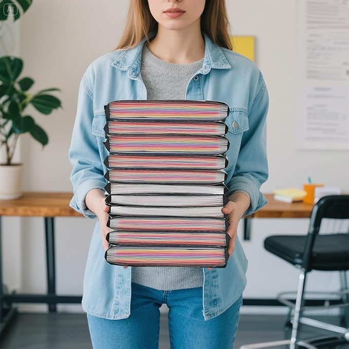14 PCS Office Accordion File Organizer Bulk - 13 Pocket Plastics Expanding Folder with Tabs - Letter Size Loose Paper Folder for Work School Home, Student Teacher