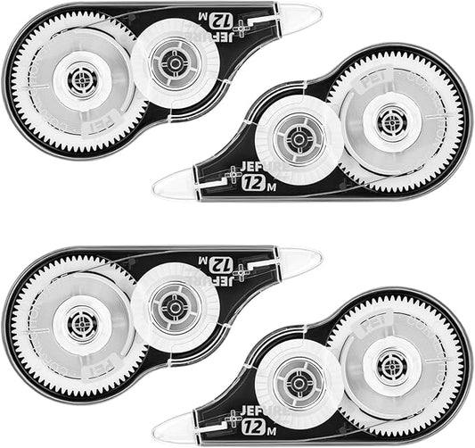 4 Pcs Correction Tape, 39.37 Ft White Wrong Out Tear-Resistant Bulk, Instant Corrections Easy to Use Applicator for School, Office, Note Taking, Journal (Tape Width 0.2 in，Clear)