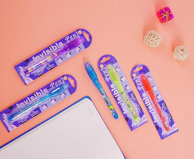 24 Pack Invisible Ink Pen with Purple Light Upgraded Spy Pen Secret Message Magic Markers Children's Day Gift Student Gift from Teacher for Boys Grils Kids Birthday Party Favor