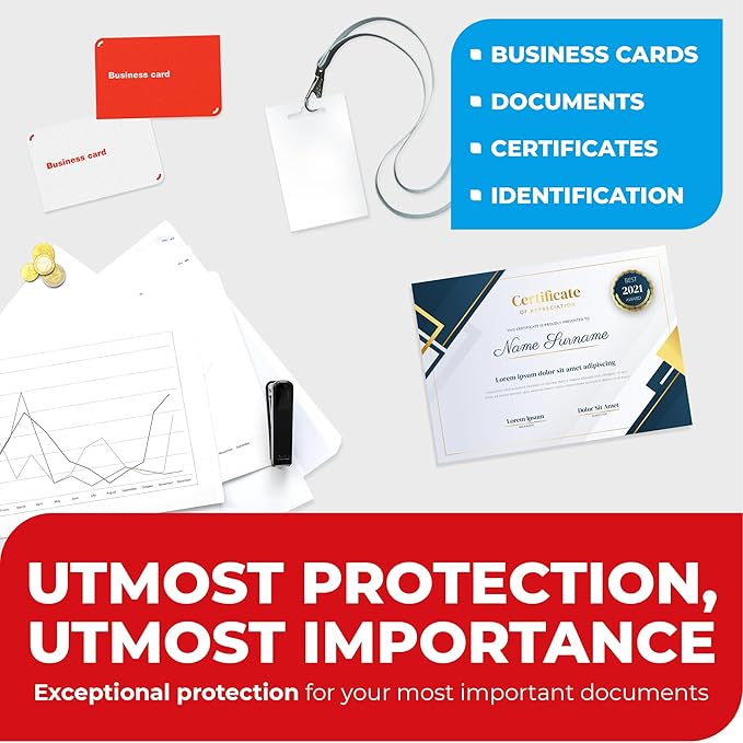 3MIL Thermal Laminating Sheets (100 Count) 9x11.5 inch, Letter Size, Dry-Erase Friendly Laminating Pouches, Compatible with Laminator, Crystal, Clear Laminated Finish