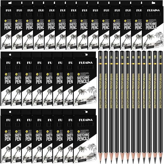 360 Pcs Drawing Sketching Pencil Set Professional (12b - 4h) Graphite Charcoal Gift Bulk for Artists Beginners, Pro Artists, Drawing Art, Sketching