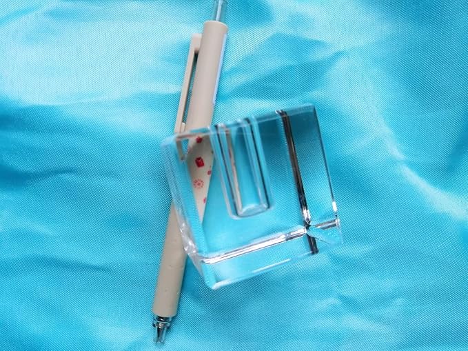 Glass Pen Holder Honeycomb Desk Accessory Fountain Pen Office Supplies Party & Gift Idea Home Decor (SQUARE)