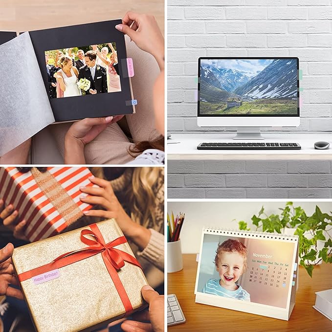 420 pcs Index Tabs, 3 Sizes Colored Page Markers, Writable and Repositionable Book Tabs, Page Tabs for Reading Notes, Books and Classify Files(Light Color)