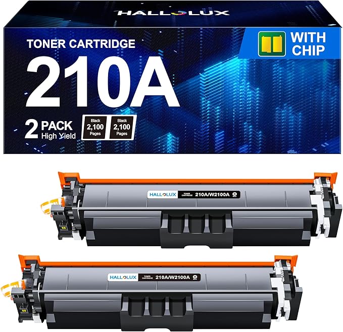 HALLOLUX for 210A Toner Cartridge Black 2 Pack (with Chip) Replacement for HP 210A Compatible with HP Color Laser MFP 4301fdw 4301fdn Pro 4201dw 4201dn Series Printer Toner (2-Black)