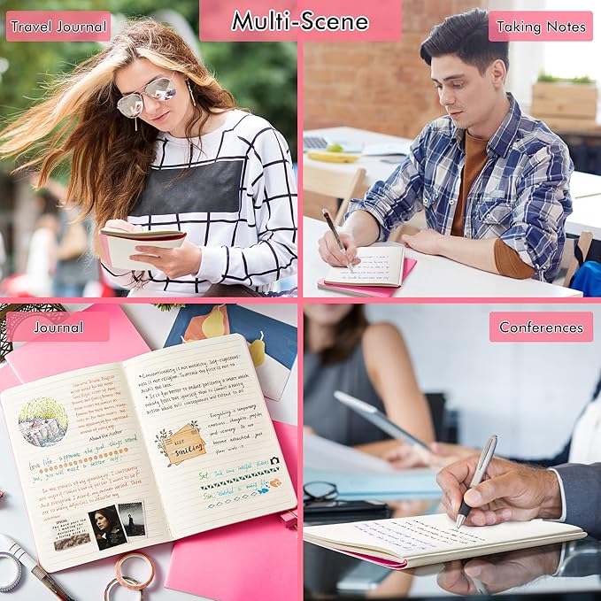 36 Pack Soft Cover Journal Bulk, Feela Lined Blank Travel Journal for Women Men Writing, Notebooks College Ruled for Work, Note Taking Notebook School Business Supplies, 8.2” x 5.5”, A5, Berry