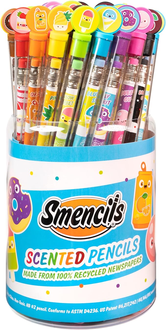Graphite Smencils Cylinder - HB #2 Scented Pencils, 50 Count, Gifts for Kids, Party Favors, Classroom Rewards