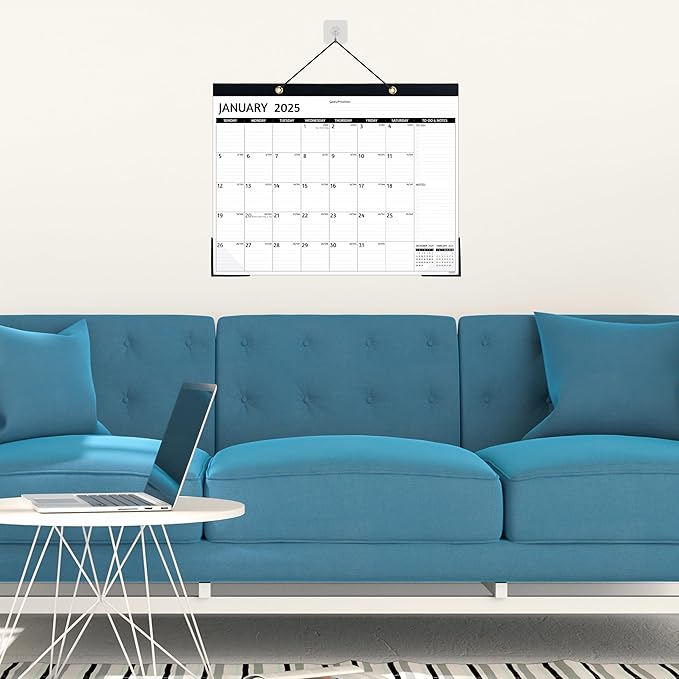 2025-2026 Desk Calendar – Jan 2025 – Jun 2026, 18 Monthly Calendar 2025-2026, Large Desk Calendar, 22'' x 17'', 2025 Desk/Wall Calendar with Desk Pad, To-do Lists, Ruled Blocks, Corner Protectors