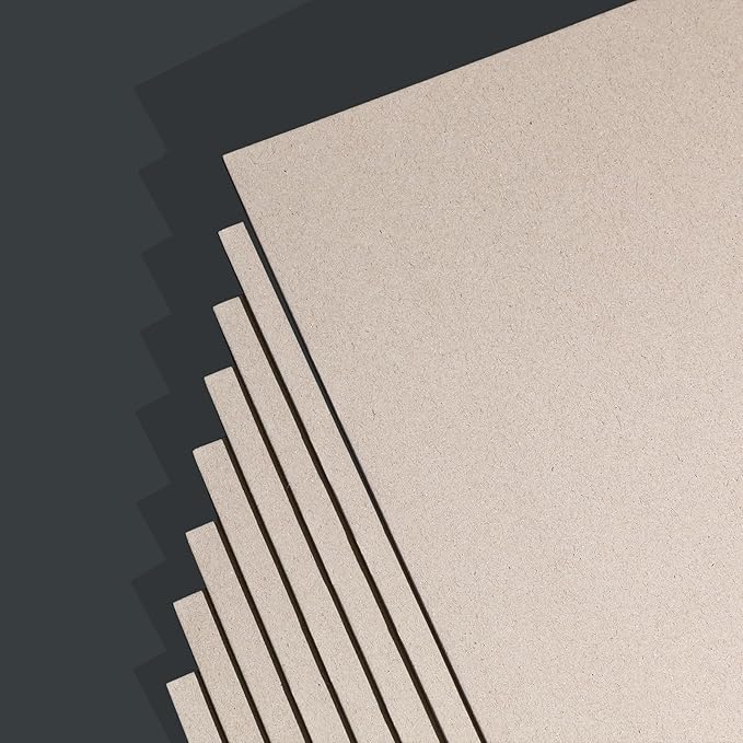 25 Pcs Book Board, Binder Board, Cover Board, Heavy Duty Chipboard for Book Binding, DIY Cardboard (Gray, A5 80PT)