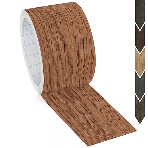 GSCIT Club Wood Grain Repair Tape, 2.3 inch X 15ft Self Adhesive Red Oak Grain Repair Patch for Tables, Chairs, Baseboards, Doors, Windows, Floors, Handicraft DIY.