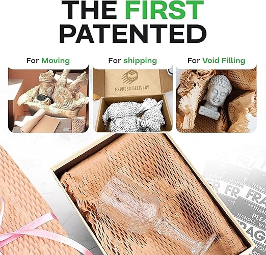 IDL Packaging 15.25" x 1400' Refill Roll (Pack of 2) for MP-1400USW HexcelWrap Honeycomb Packing Paper Station, White - Protective Kraft Paper with Interlocking Slit Design for Shipping