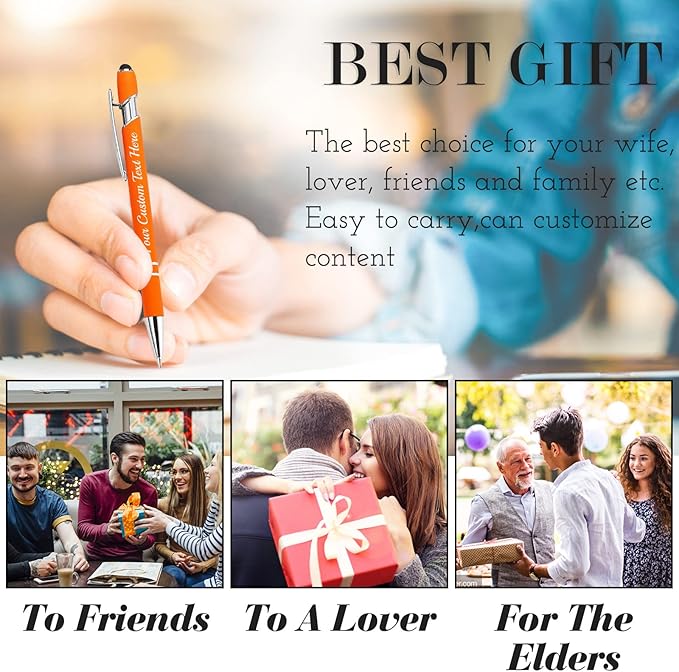 Personalized Pens Bulk 500 with Name Custom Engraving Ballpoint Pens with Stylus Tip Customized Smooth Writing Pens Personalized Gifts for Anniversary Birthday or Graduation(Pink,Black Ink)