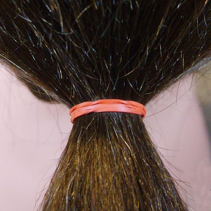 200, Jumbo Size, Red Color, US Made Rubber Bands for Pony Tails and Braids