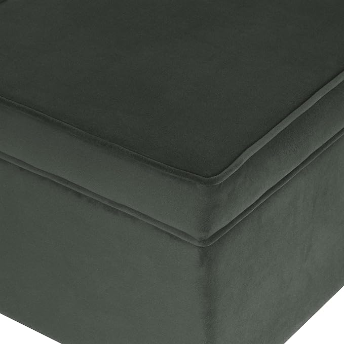 Home Decor | Dinah Collection Modern Storage Ottoman | Ottoman with Storage for Living Room & Bedroom(Loden Green Velvet)