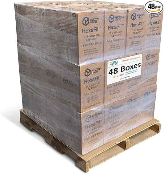 IDL Packaging HexaFil Honeycomb Packing Kraft Paper 15" x 1700' in Self-Dispensed Box - Patented Cushioning Box Filler for Void Filling, Moving, Shipping - Alternative to Bubble Plastic