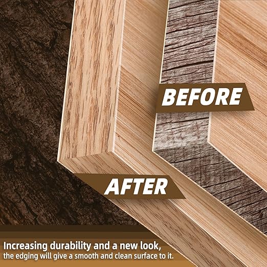 GSCIT Club Red Oak Edge Banding, 1 1/2 inch x 10ft roll of Veneer Edge Banding Pre-glued Flexible, Wood Tape Banding for Cabinet Repair Furniture