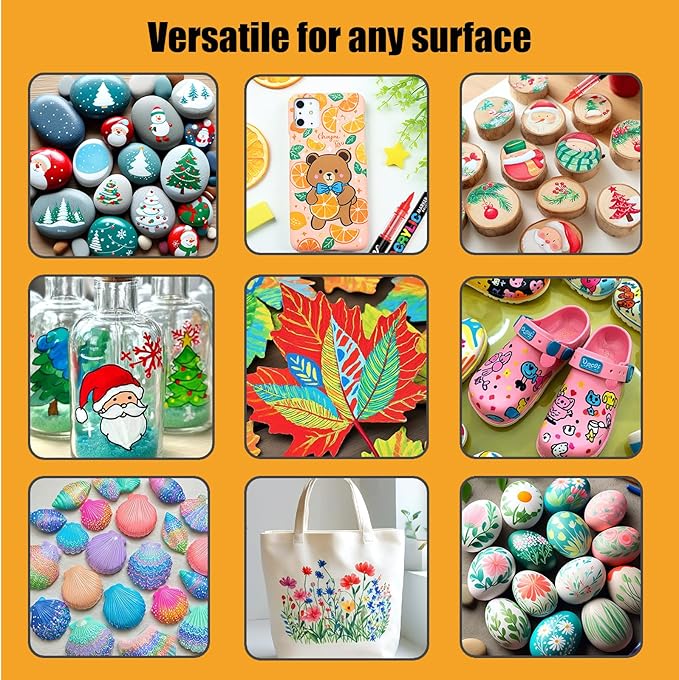 36 Colors Acrylic Paint Markers Set, Soft Brush Tip Pens for Rock, Wood, Canvas, Glass, Ceramic, Fabric, DIY Craft Projects – Waterproof, Quick-Dry, Vibrant Ink for Artists & Beginners