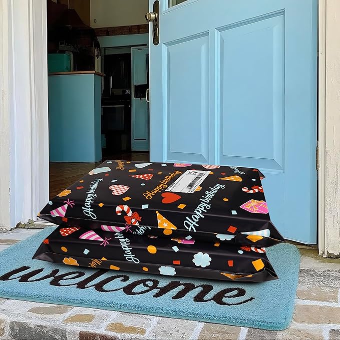 Happy Birthday Poly Mailer 6x9 Inch 100 Pcs, Waterproof Shipping Bags for Clothing, Tear-Resistant Mailier Bags, Strong Mailing Bags with Self-Seal