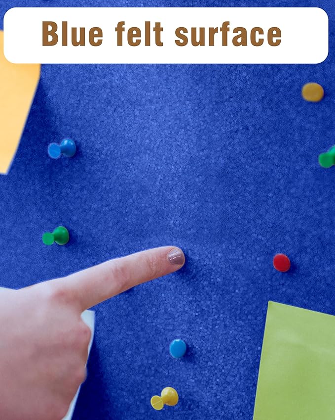 26"x20" Enclosed Bulletin Board, Lockable Weather-Resistant Aluminum Cork Noticeboard for School & Office, Silver Frame w/Blue Flet