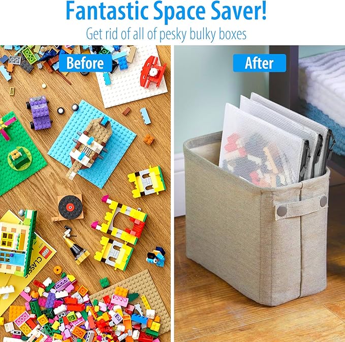 18 Pack A4 Mesh Zipper Pouch Bags, Zipper Pouches of Office Supplies, File Bags for Classroom Organization, Puzzles, Board Game Storage