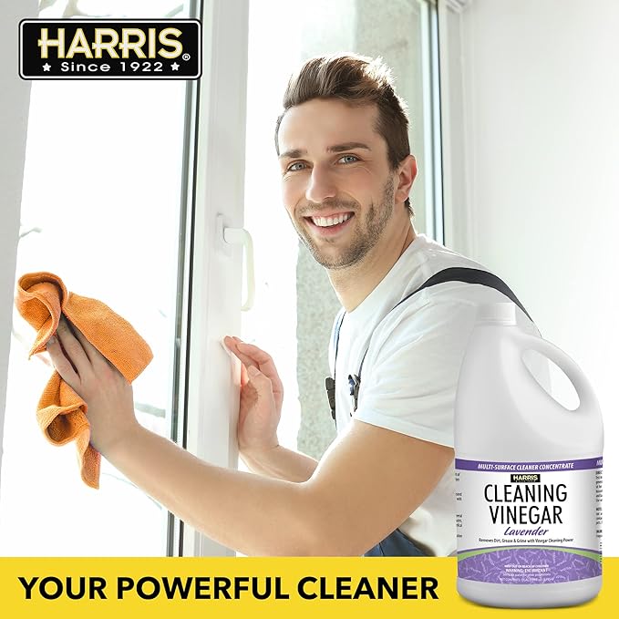 HARRIS Cleaning Vinegar All Purpose Household Surface Cleaner, 128oz (Lavender) with Easy Fill Funnel