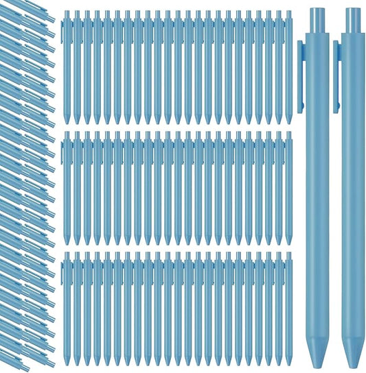 Fulmoon 50 Pcs Ballpoint Pens Bulk Retractable Comfortable Writing Pens Cute Back to School Supplies in Medium Point 1.0 mm for Teacher Student Bridal Shower Baby Shower (Light Blue)