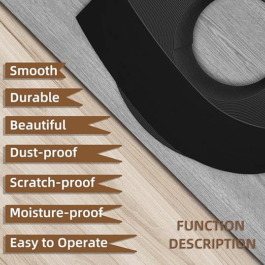 GSCIT Club Black Edge Banding, 1 inch x 50ft Melamine Edge Banding with Hot Melt Adhesive Preglued Cabinet Edge Banding Flexible Black Veneer Edging