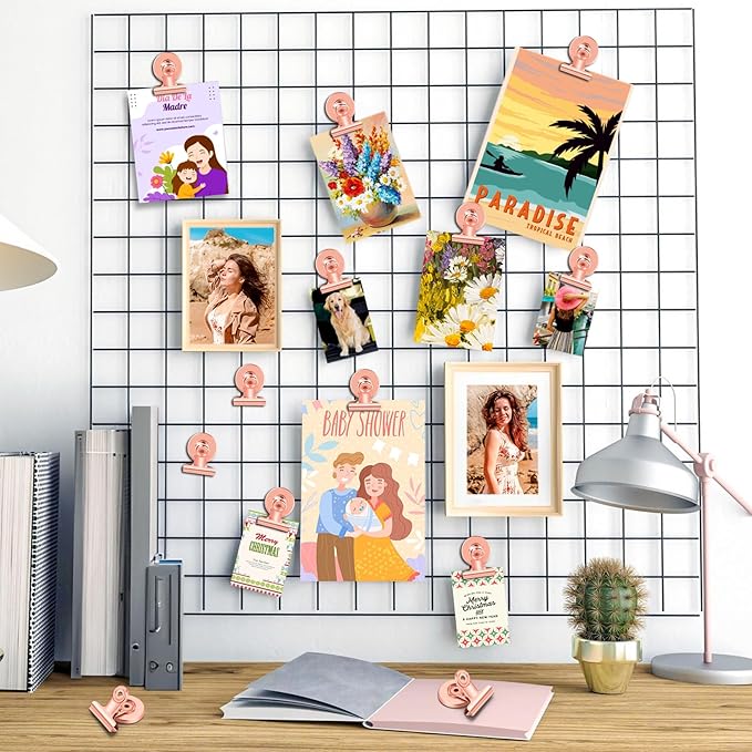 20 Pack Refrigerator Magnets Fridge Magnets, Rose Gold Magnetic Clips Whiteboard Magnets, Magnet Clips Heavy Duty for Photo Displays, Home, Office, Classroom