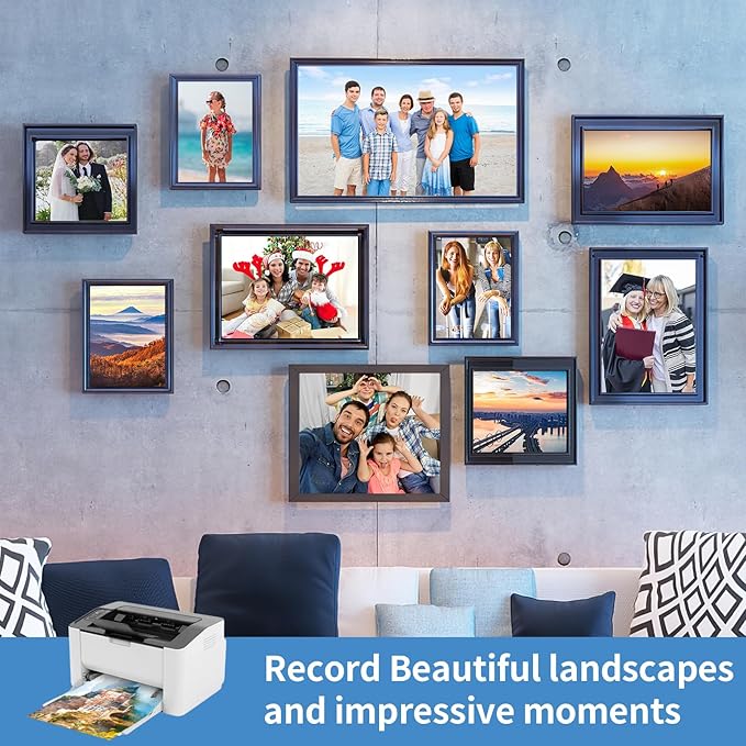 Glossy Photo Paper 8 x 10 inches, 30 Sheets Inkjet Photo Printer Paper, Instant Dry Picture Paper for DIY Chip Bag, Flyers, Cards, Calendars and Brochures(180gsm/48lb)