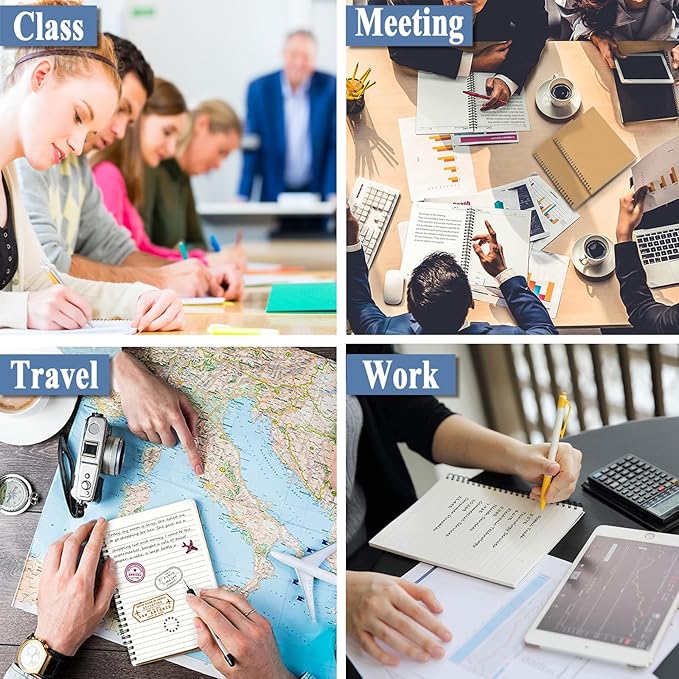 12Pack Small Spiral Notebook A5, 8.25x5.5” 120 Lined Pages Brown Wide Ruled Spiral Journal Bulk Blank Kraft Cover Spiral Bound Notebook & Writing Pads for Home Office Meeting Work Note Taking