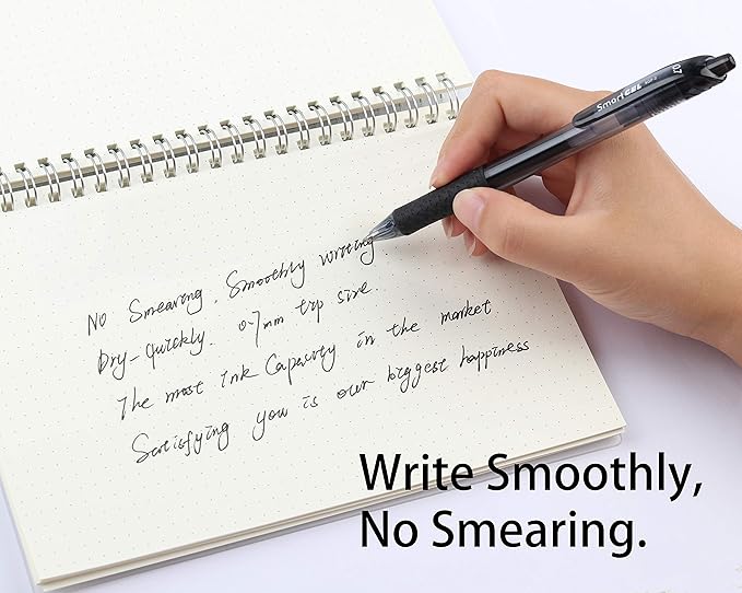 30 Pack Black Gel Pens, Retractable Medium Point Gel Ink Pens Smooth Writing for School Office Home, Comfort Grip(15 Pens with 15 Refills)