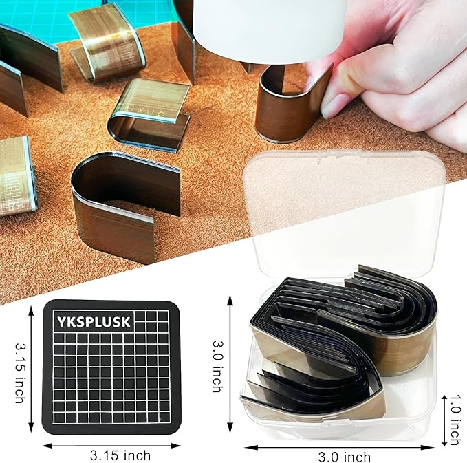 18 Pieces Leather Corner Punch Set, Leather End Punch Tool High Carbon Steel Corner Cutter Tools, Corner Trimmers Punch with Mat & Box, Edge Trimmer for DIY Leathercrafts