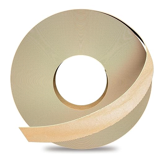 GSCIT Club Birch Edge Banding, 1 inch x 25ft roll of Veneer Edge Banding Preglued Flexible, Real Wood Tape Banding