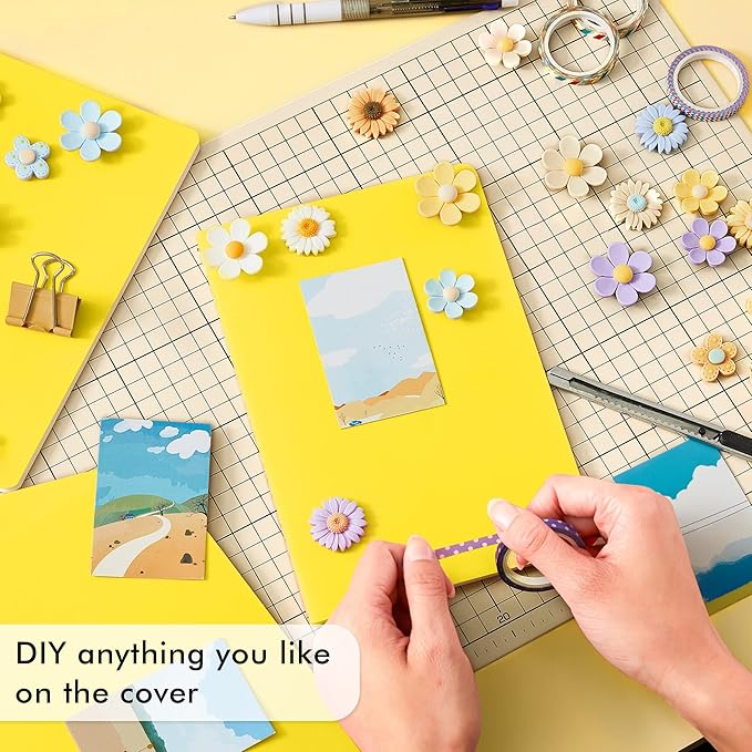 16 Pack Soft Cover Journal Bulk, Feela Lined Notebooks College Ruled for Work for Women Girl Writing, Blank Travel Journal Note Taking Notebook School Business Supplies, 8.2” x 5.5”, A5, Lemon Yellow