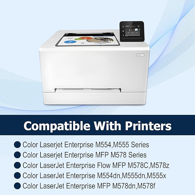 212A Toner Cartridges 4 Pack Replacement for HP 212A Toner Works with HP Color Laserjet Enterprise M555,M554,MFP M578 Series M554dn, M555dn, M555x Printer Ink (Black,Cyan,Magenta,Yellow)