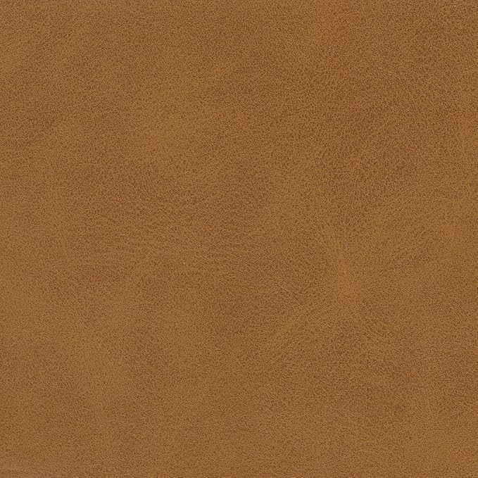 HomePop Storage Round Ottoman with Removable Lid Home Décor|Upholstered Round Velvet Foot Rest Ottoman - Carmel Faux Leather