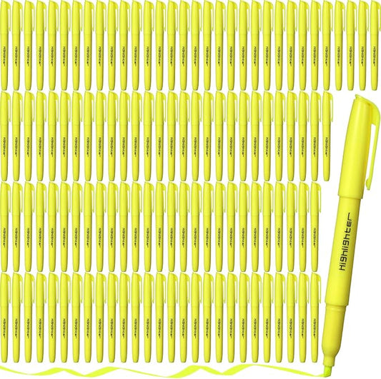 180 Pcs Highlighter Markers Bulk, Chisel Tip Aesthetic No Bleed Pastel Highlighter Pens Quick Drying Liner Markers for Adults Kids Highlighting in The Home School Office Classroom Supplies (Yellow)