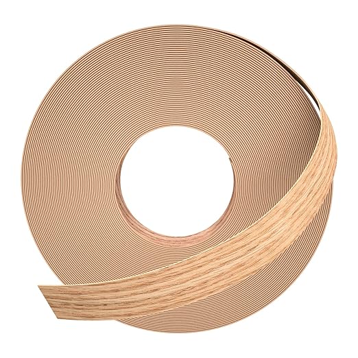 GSCIT Club Red Oak Edge Banding, 1 inch x 250ft roll of Veneer Plywood Edge Banding Preglued Flexible, Wood Tape Banding for Cabinet Repair
