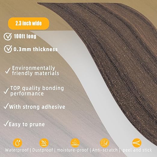 GSCIT Club Wood Grain Repair Tape, 2.3 inch X 100ft Self Adhesive Walnut Grain Repair Patch for Tables, Chairs, Baseboards, Doors, Windows, Floors, Handicraft DIY.